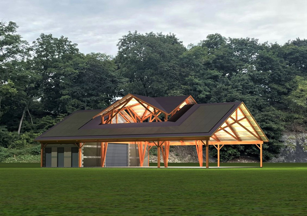 A rendering of the proposed pavilion that will be built at the town field in Highland.